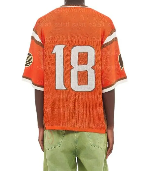 Custom Fabric Screen Print Oversized V Neck Jersey Mesh Shirt Soccer Football T-shirt Men gallery 3