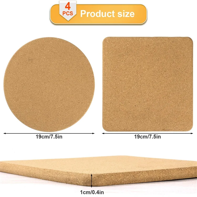 Factory Supply Wholesale Custom Printed Logo Coaster Cork Absorbent