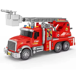 EPT New Arrivals Kids Friction Toy Vehicle Inertia Fire Truck Toys 1/10 Friction Fire Rescue Vehicle Toys With Light Music