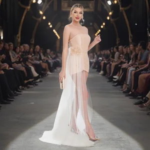 New Women's Dress: Body-hugging Short Skirt, Bustier Women's Dress, Slimming and Sexy Beaded Women's Evening Gown