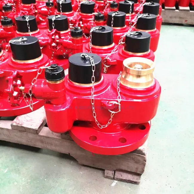 2Way Breeching Let Valve Fire Hydrant Valve Fire Hose Fire Hydrant Splitter  Valve ,2X2.5" BS With Plastic Cap 4"flange, Brass ,