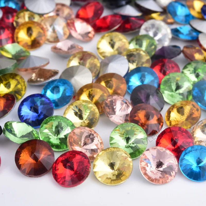 Free Samples Factory Wholesale Glass Gems Rivoli Point Back Rhinestones in Bulk Used Clothing