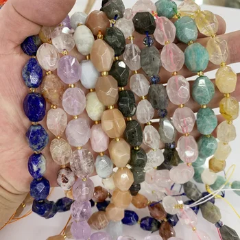 Manual Cut Natural Stones Faceted Semi-precious Stones Crystal IRREGULAR Loose Beads for Jewelry Making DIY Bracelet Necklace