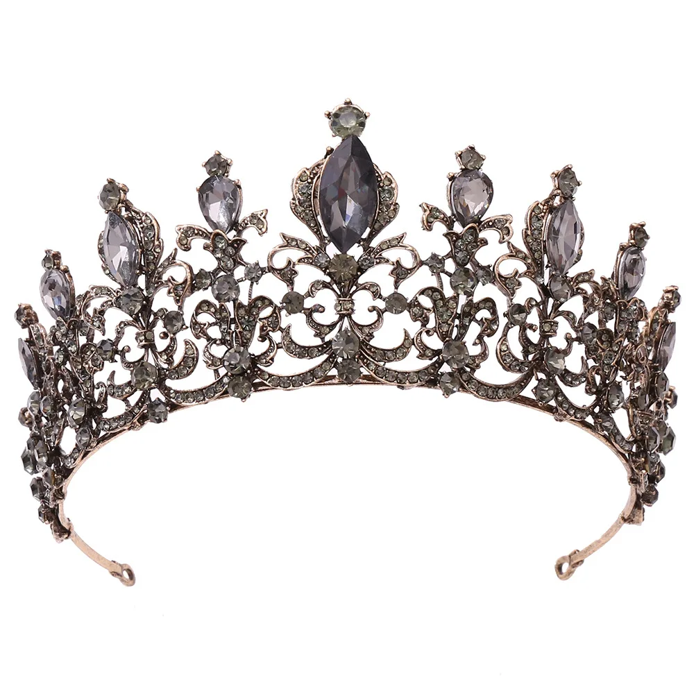 Оптовая продажа самые популярные аксессуары для волос из цинкового сплава тиара на голову Королевская корона невесты женщин и