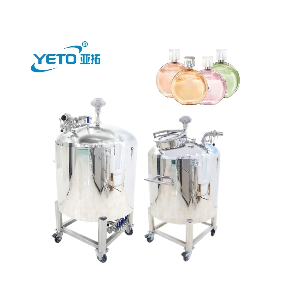 Yeto 200L Stainless Steel Air Powered Agitator High Speed Mixer Tank for Perfume & Liquid Soap Making Food Grade