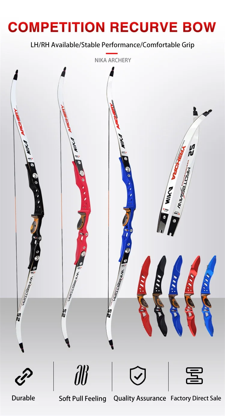 Nika S2 Laminated Limbs Et-3 Left Hand Riser Target Ilf Archery Recurve ...