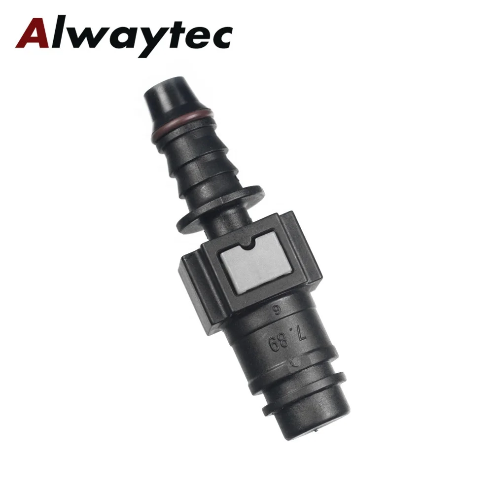 A ABSOPRO Lot de 2 connecteurs droits pour tuyau de carburant de voiture - Raccord droit - 7,89 mm SAE vers tuyau de déconnexion de 8 mm - Plastique rouge