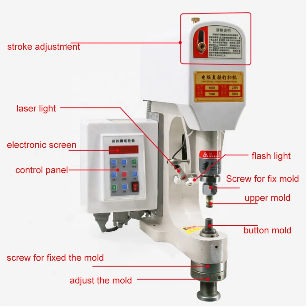 Automatic Curtain Eyelet Button Hole Punching Machine Pneumatic Shoe Eyelet Sewing Attaching Machine