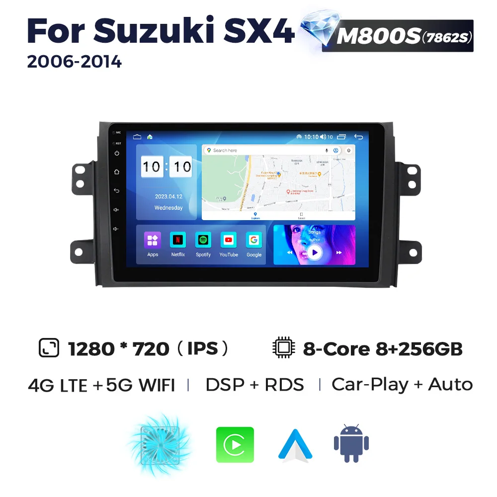 MEKEDE MS Voice Control Android 11 IPS Car Radio for Suzuki SX4 2006-2014 Stereo Navigation FM Video Out Universal Car Android
