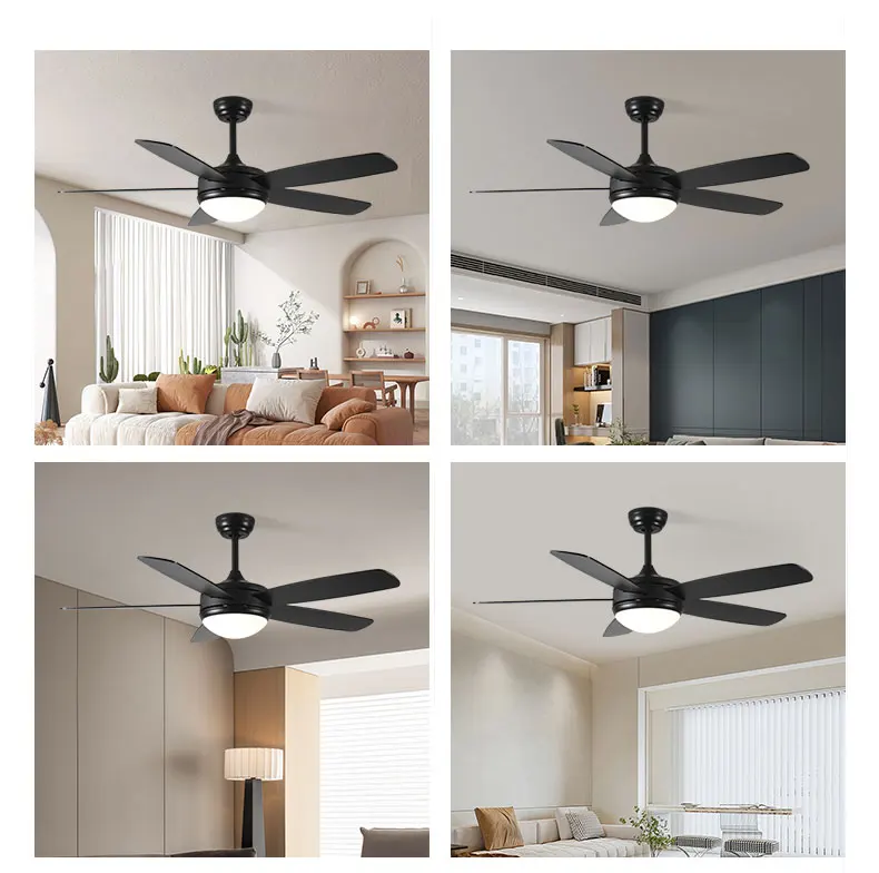 Wooden Winding Smart  Rechargeable Machine  Lights Camera Outdoor and Lamp Wood Lamps Ceiling Fan with Light