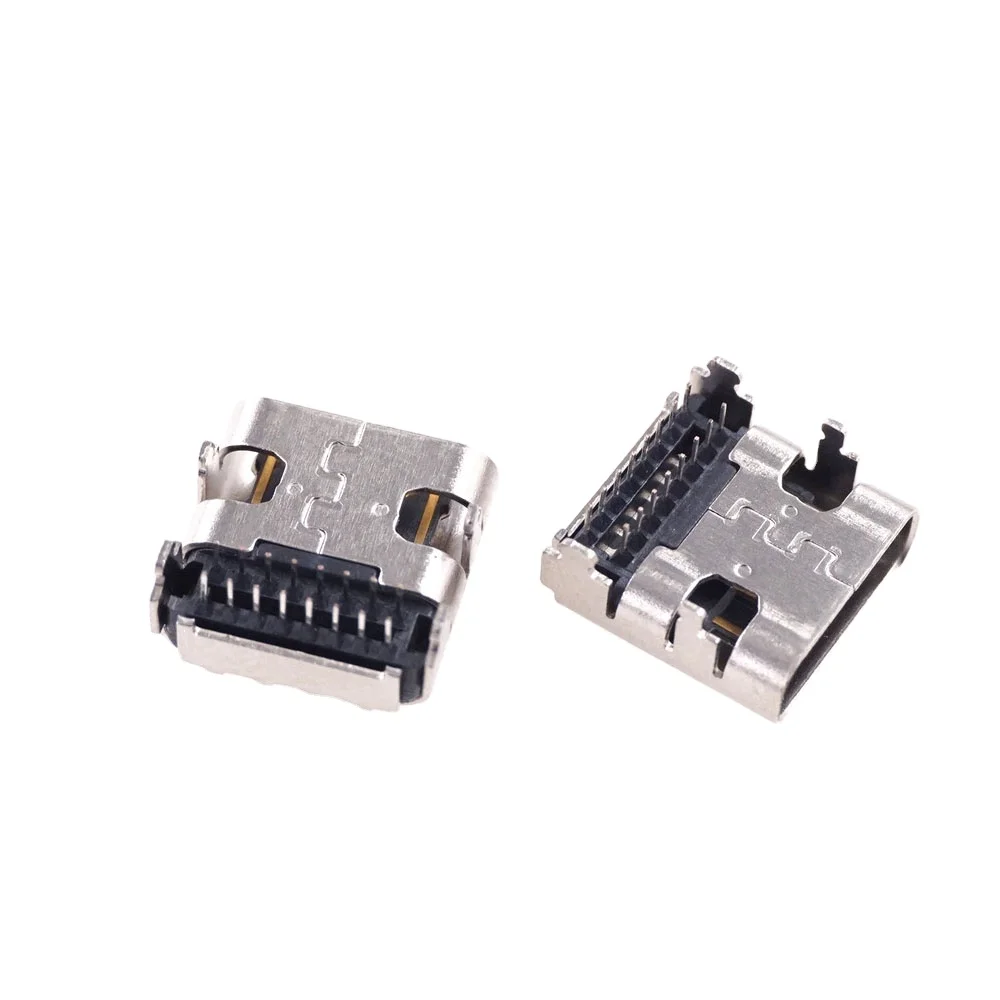 2pcs USB Type C 16 Pin SMT Socket Connector Female Placement SMD DIP for PCB DIY 