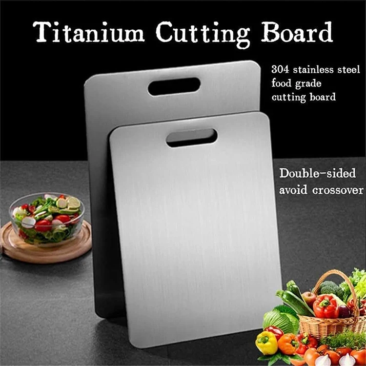 WDF new Tablas de cortar de titanio stainless aluminum steel chopping board set kitchen pure sublimation titanium cutting board supplier