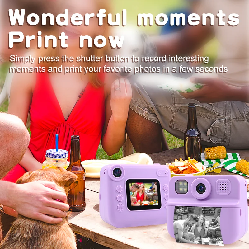 High Quality Thermal Printing Camera 2 Inches Screen Instant Print Camera Upgrade Selfie Camera with Dual Lens