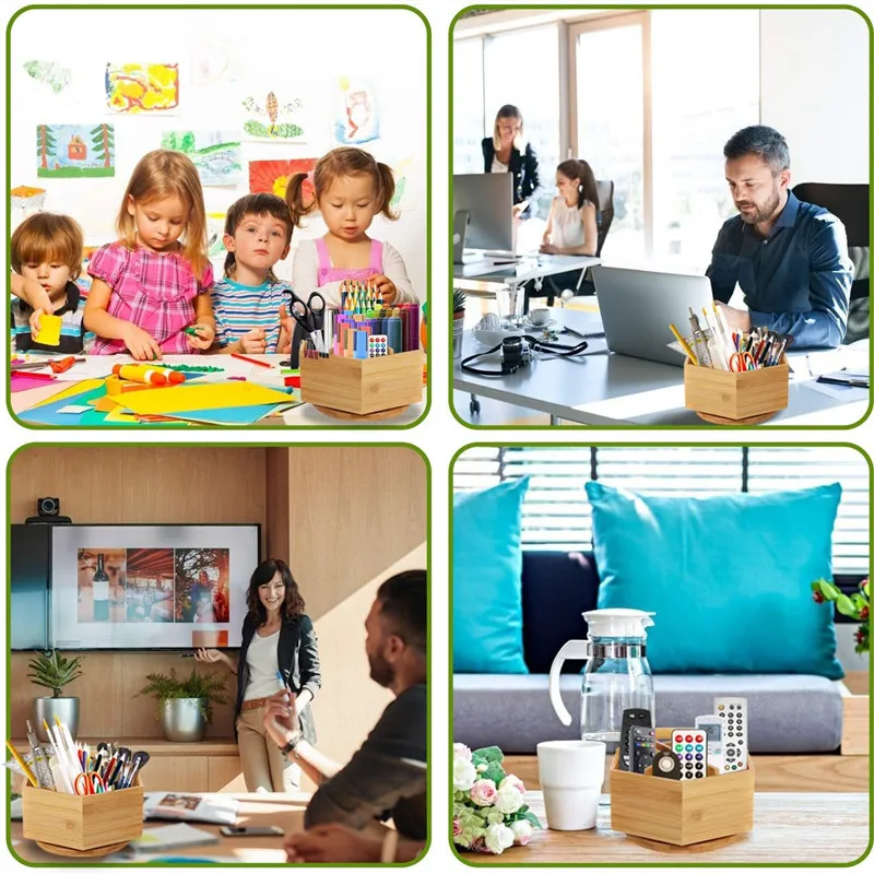 Держатель для ручки из бамбука с 360 градусами