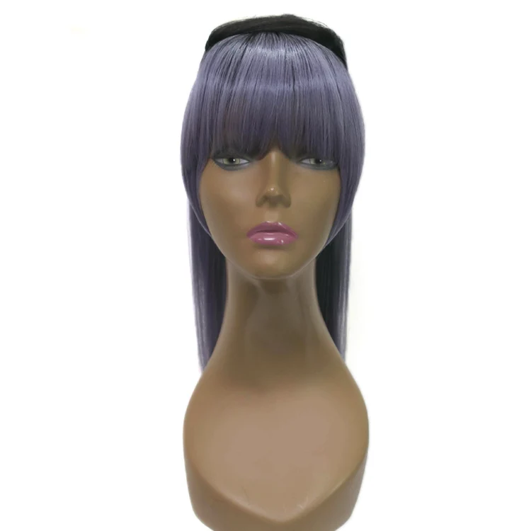 Новинка, Синтетические прямые волосы для наращивания, хвост на шнурке с бахромой челки, шелковистый конский хвост, шелковистые прямые волосы для наращивания