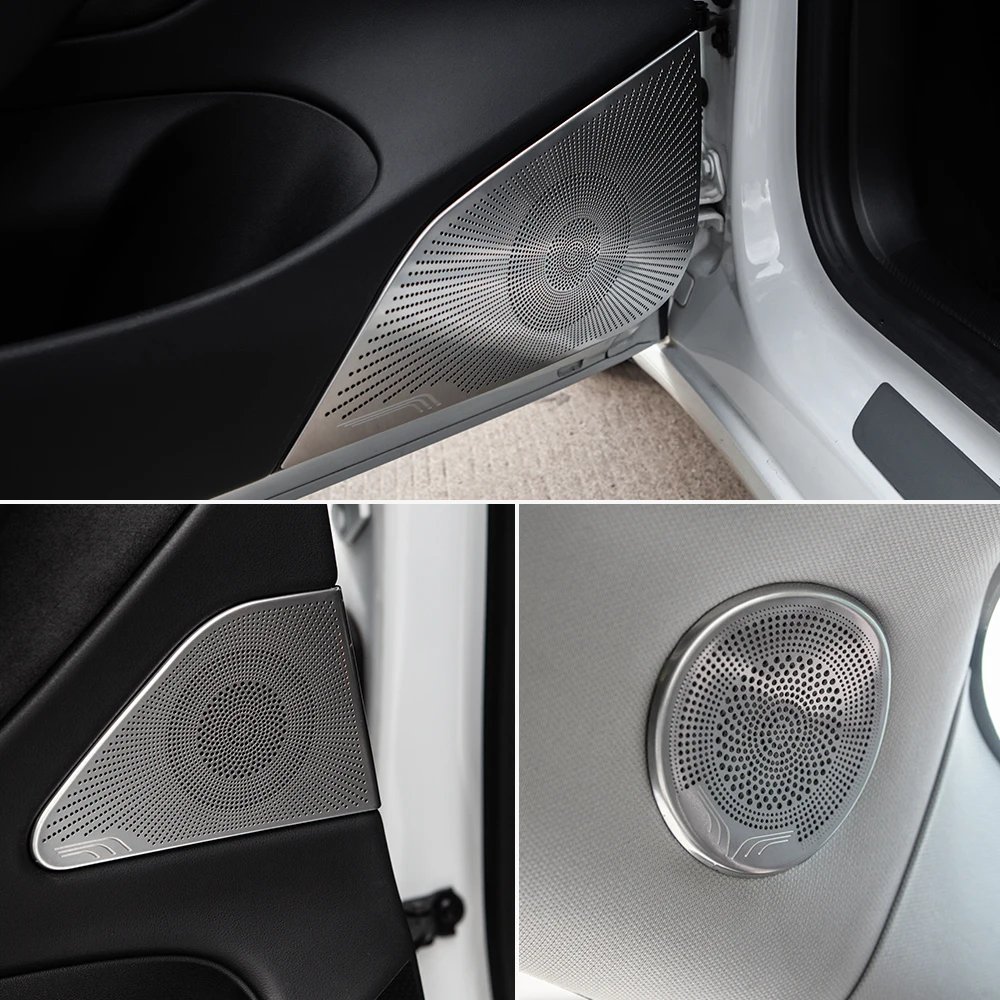 Auto Innenbereich Für Tesla Für Modell 3 2019-2022 Front Säule Dach Horn Haube Lautsprecher Abdeckung Dekorative Pailletten Auto
