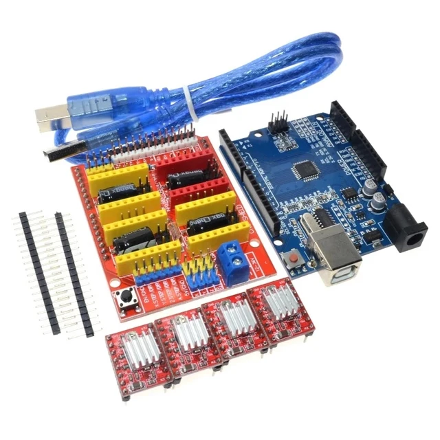 CNC Shield V3 Engraving Machine 3D Printer+ 4pcs DRV8825 Or A4988 Driver Expansion Board For Arduino + UNO R3 With USB Cable