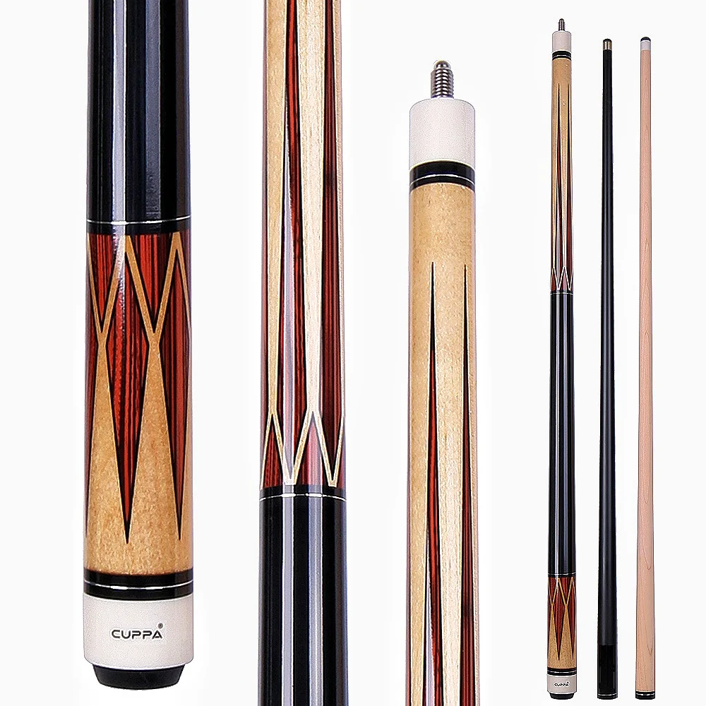 CUPPA X6 Pool Cue - Customized 1/2 Split Maple Shaft