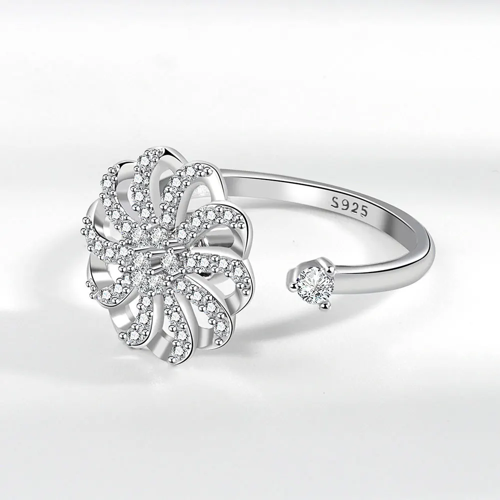 Spinner Cz Diamond Fidget Ring Jewelry 925 Silver Personalized ...