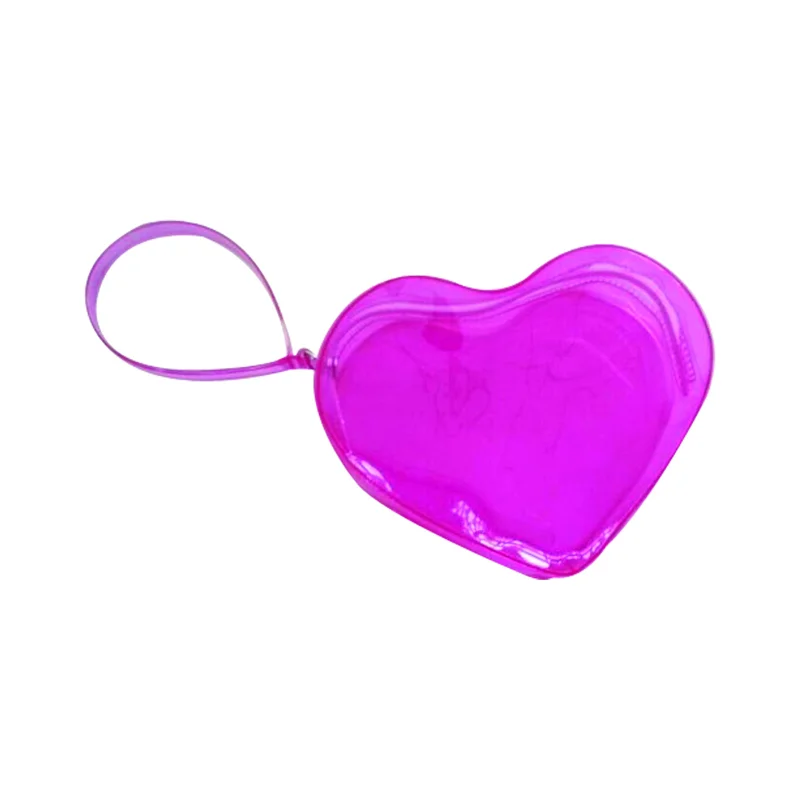 Popular Customize Transparent Heart Shape PVC Cosmetic Bag Small Makeup Bag Clear Cosmetic Pouch Bag