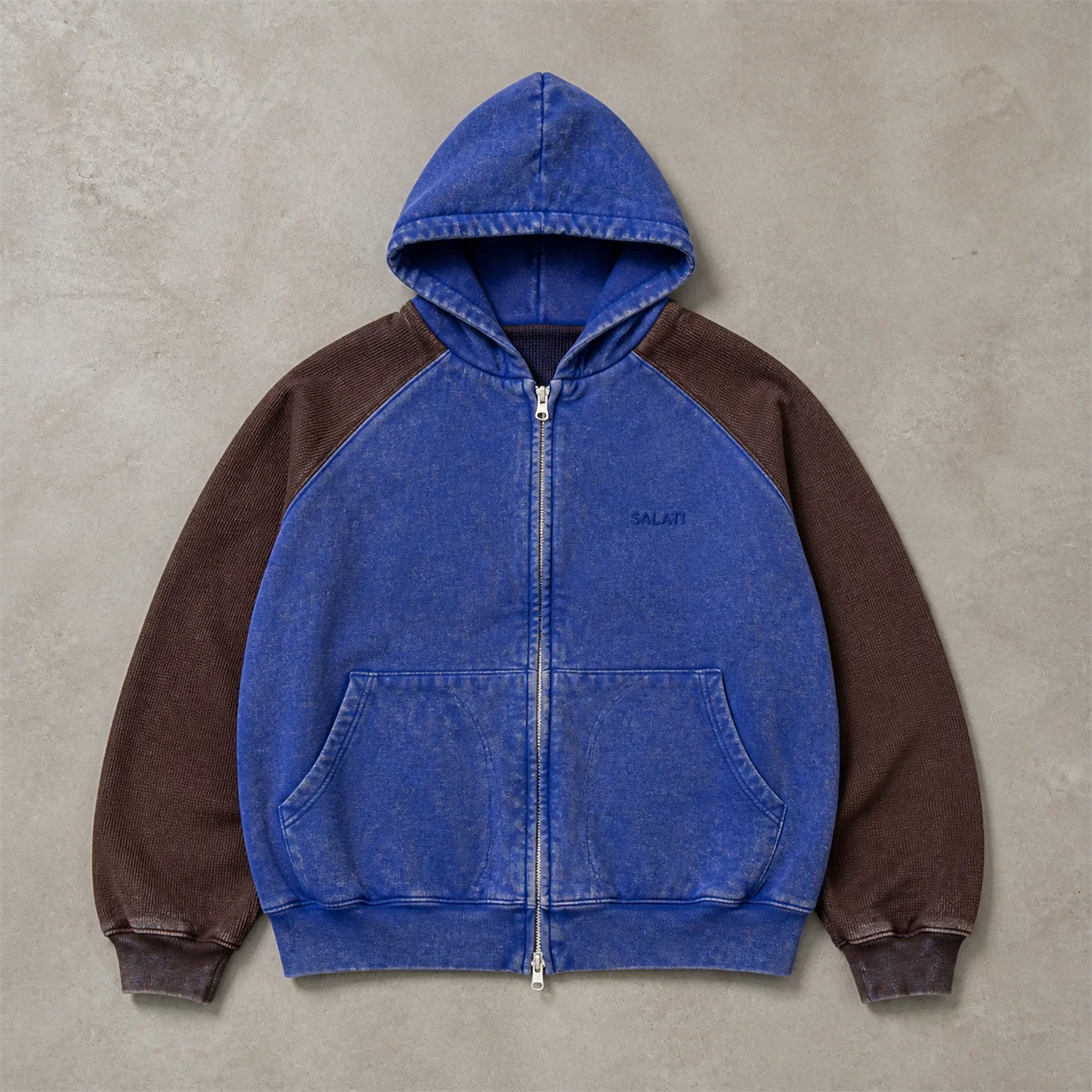 Streetwear Cotton Fleece Hoodies Unisex Oversized Zip up Custom Zipper Hoodies for Men Raglan Sleeve Hoodie