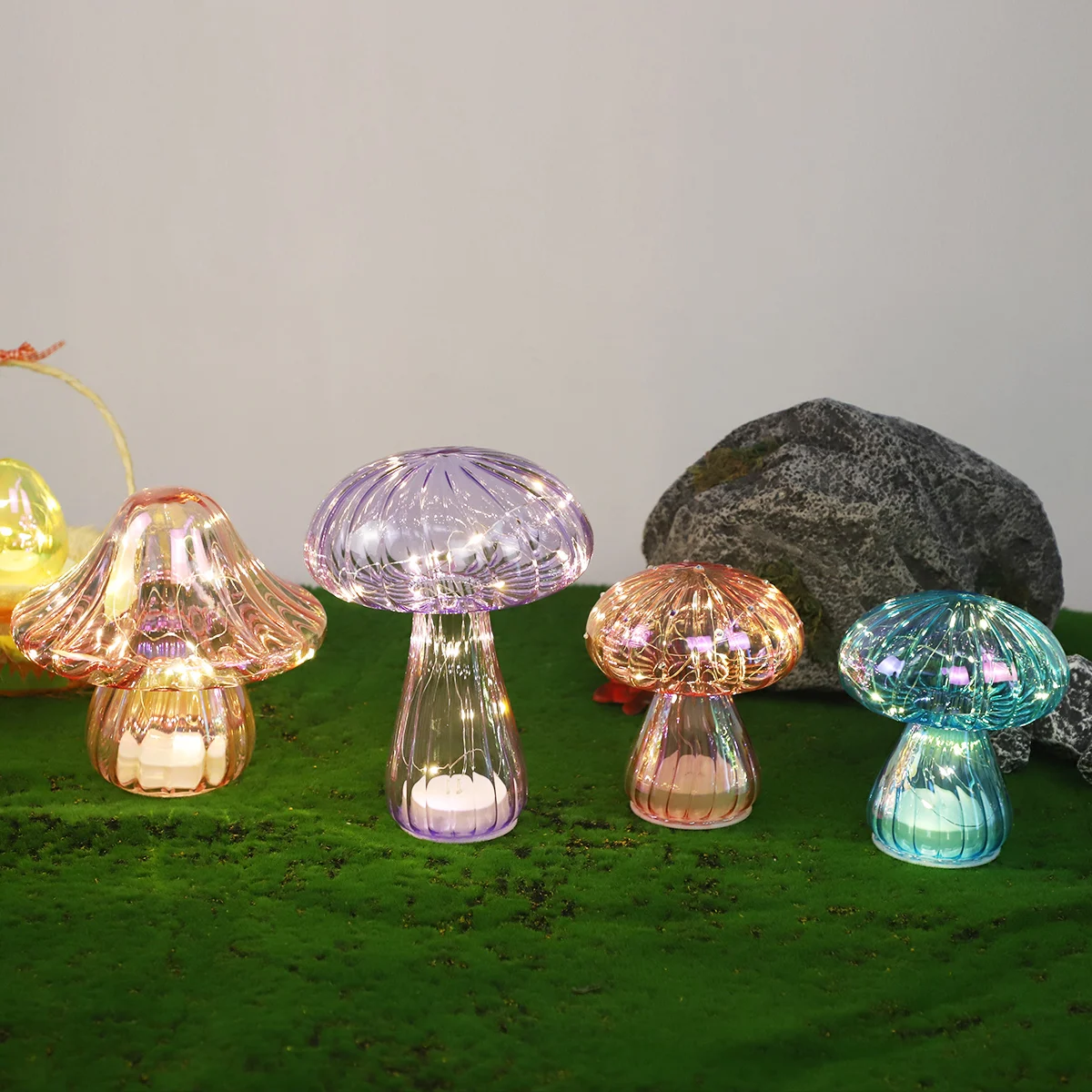 easter best selling products glass mushroom ornaments spring easter mushroom led