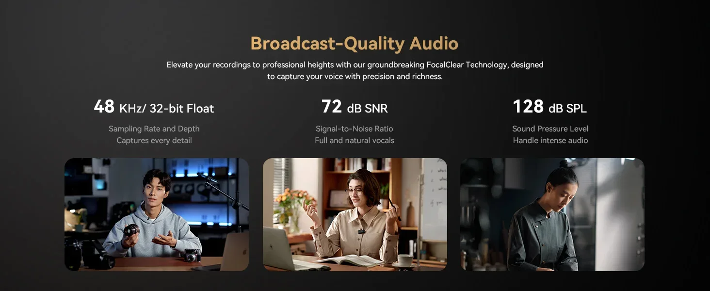Hollyland Lark Max2 Wireless Lavalier Microphone with Professional ENC Studio Quality Audio for Photography Wireless Microphone