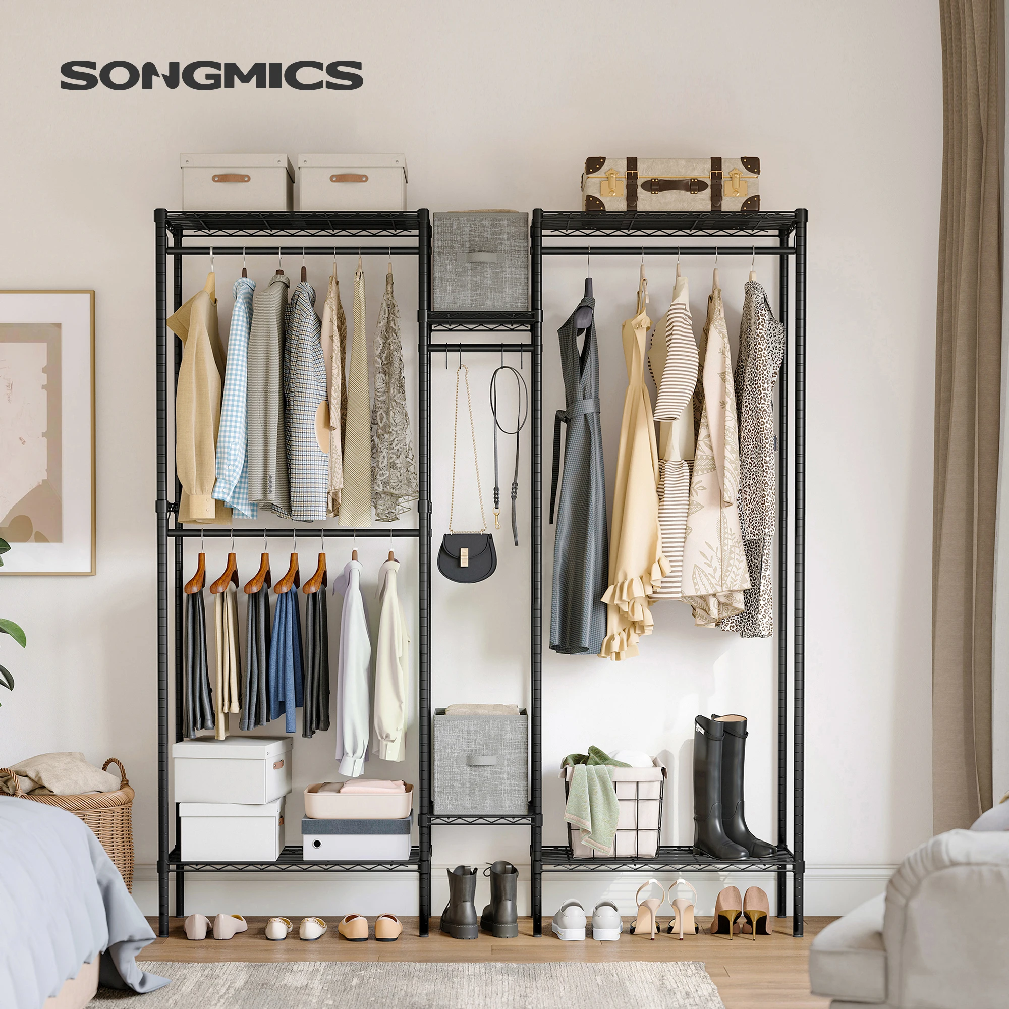 SONGMICS Open Modular Wardrobe - Customizable Storage