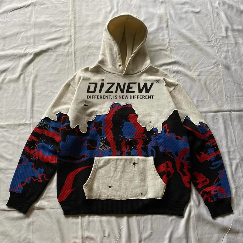 DiZNEW Fleece Halloween-themed printed hoodie with street hip hop design and custom hoodie factory