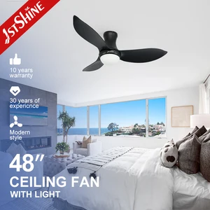 1stshine Ceiling Fan Low Profile Plastic Blades Energy Saving 48 Inches Dimmable LED Ceiling Fan Light