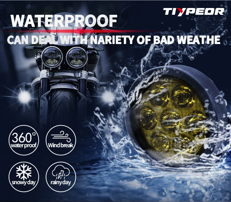 product tiypeor round 45 led work light motorcycle spotlight fog lights for 44 off road atv suv auxiliary lamp yellow mask-4