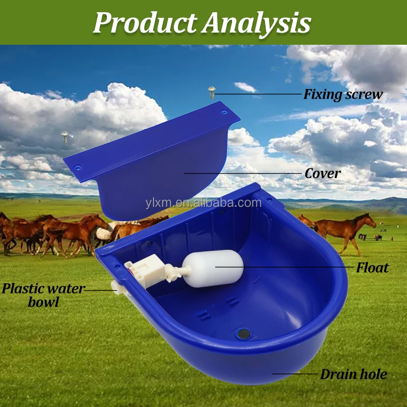 Abreuvoir Automatique Pour Bétail - Bol à Eau Potable Pour Vaches, Moutons, Chevaux - ABS Robuste, Installation Facile - 11
