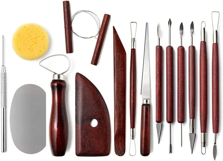 45pcs Wooden Pottery Art Tools Set for Clay Sculpting Modeling