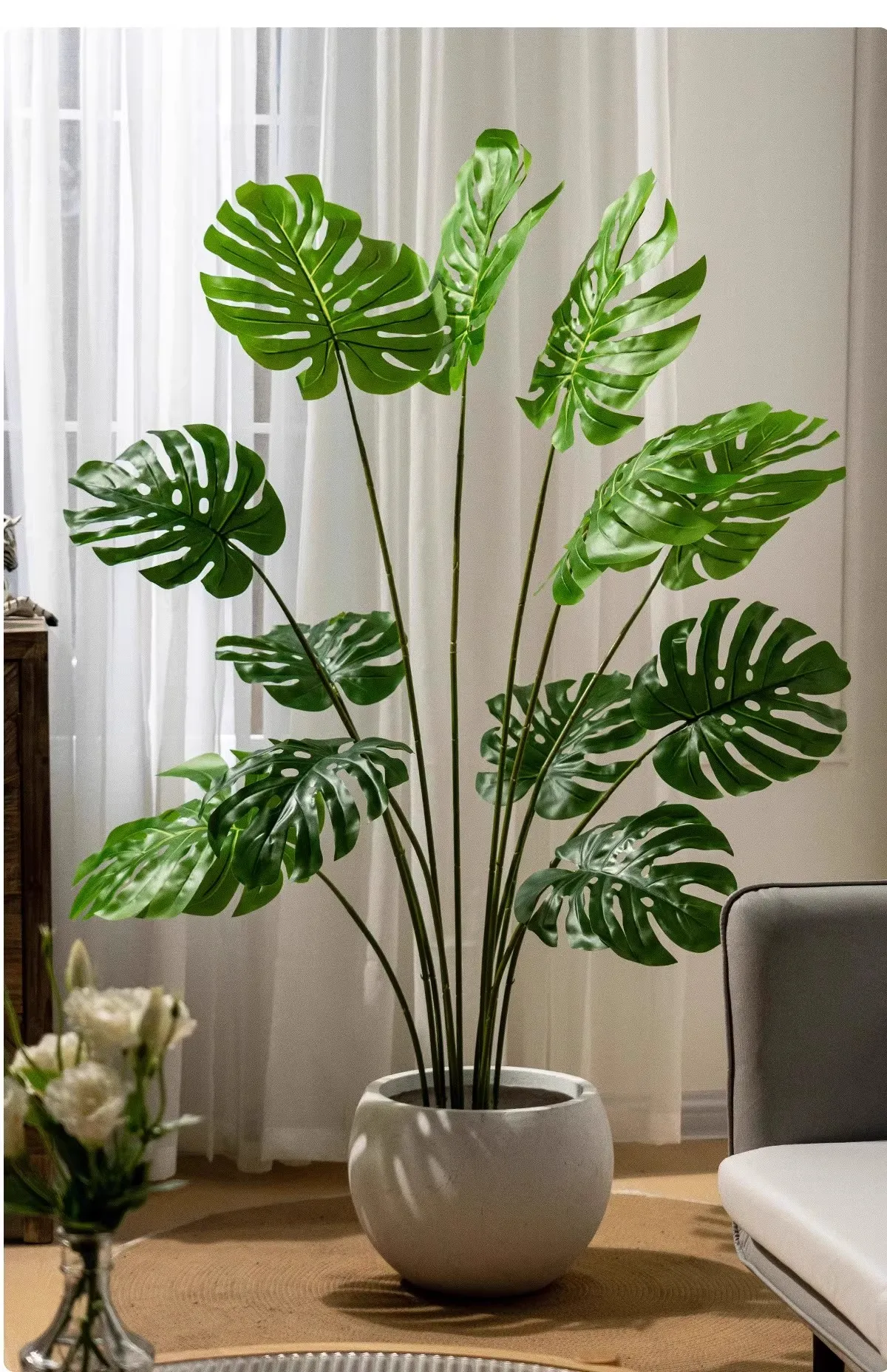 product artificial plants potted indoor outdoor greenery decoration faked faux stimulation tree bonsai leaves artificial palm tree694-16