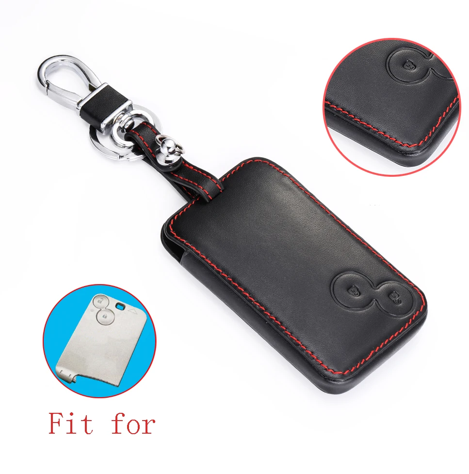 Leather Car Key FOB Case Cover Wallet Set for Renault Laguna 2 Buttons Remote Protector