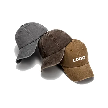 Factory Manufacturer Unisex Solid Plain Embroidery 6 Panel 100% Cotton Adjustable Washed Golf Dad Hat Baseball Cap