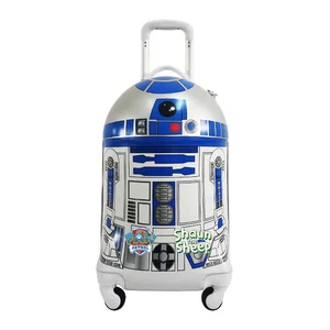 New Arrival 20 Inch Hard Shell Round Body Big Capacity Cartoon Robot Design Carry-on Suitcases Travel Luggage
