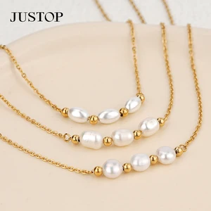 Wholesale Custom PVD 18K 24K Gold Natural Pearl Shell Freshwater Earrings Bracelet Fashion Jewelry Pearl Shell Necklace