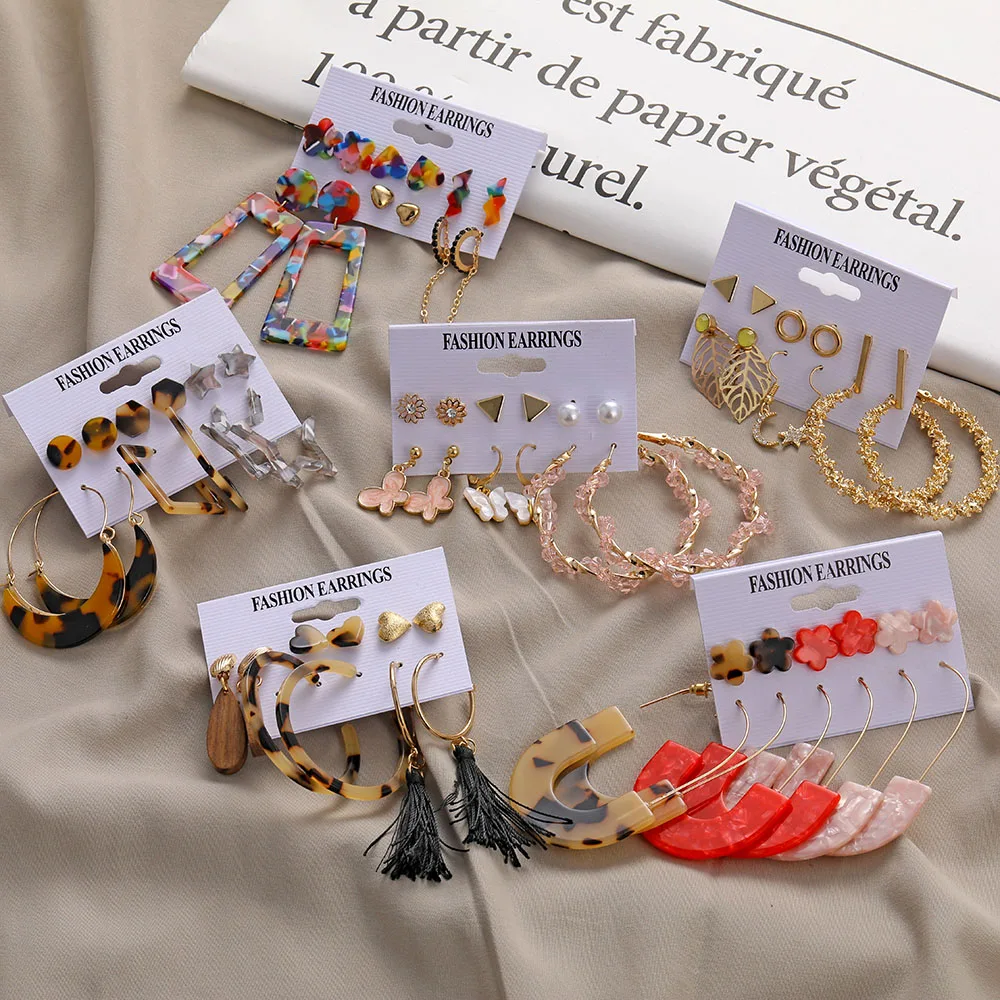 KISSWIFE Fashion Jewelry Boho Shell Acrylic Drop Earrings