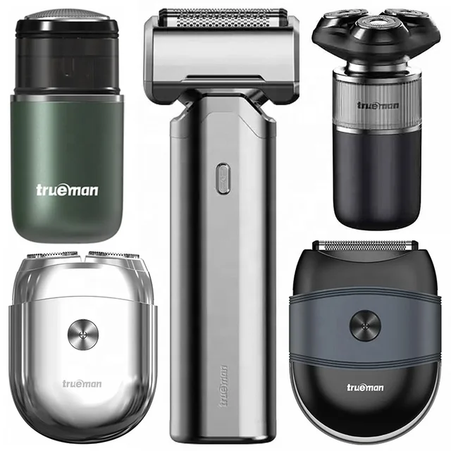 RSCX-8011 Removal Appliances Portable Mini Electric Face Shaving Machine Man Beard trimmer Hair Razor Shaver For Men & Bald Men