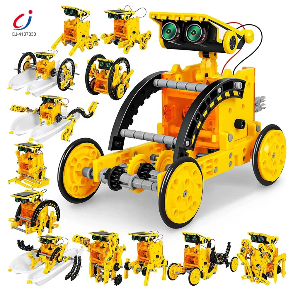 Chengji Stem Education Solar Power Robots Toys 12 in 1 Diy Assembly Science Engineering Toy Intelligent Robot Kit for Kids