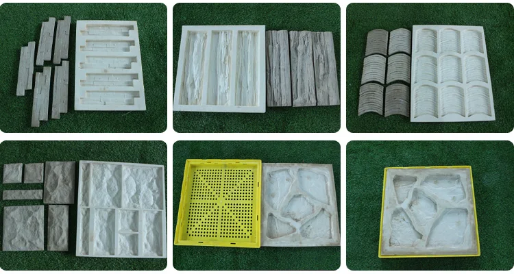 Tampon En Polyuréthane Texture Pierre 60x30cm - Moule à Béton Avec Poignées Pour Allées, Murs Et Décoration Extérieure