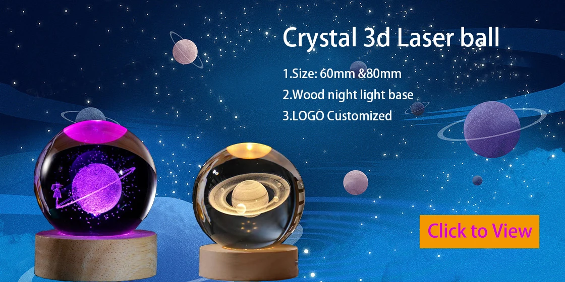 3d Galaxy Engraved Laser Crystal Ball With Led Lighting Wood Base - Buy ...