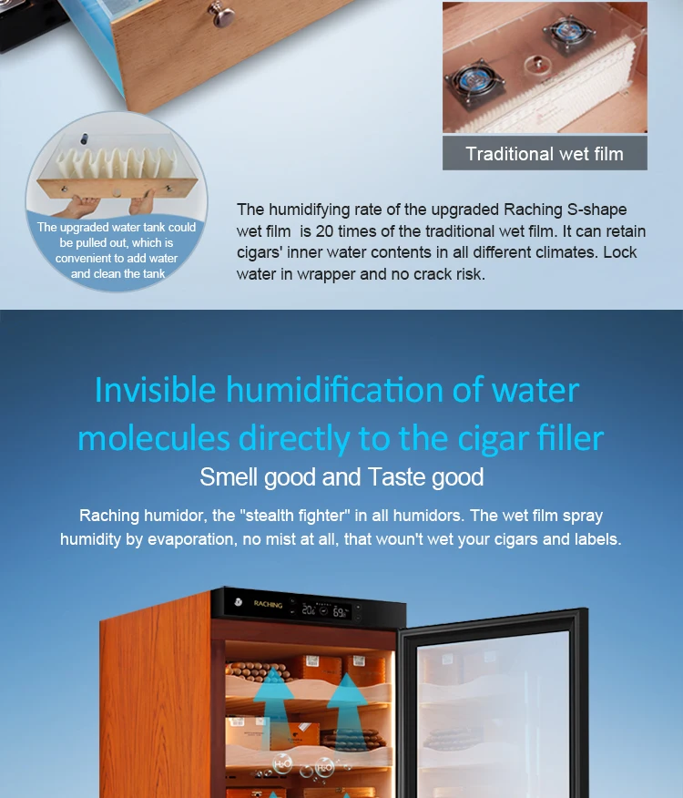 Direct Factory Offer Precise Climate Controlled Electronic Cigar Humidor Cabinet 1000 Cigars Capacity Stainless Steel