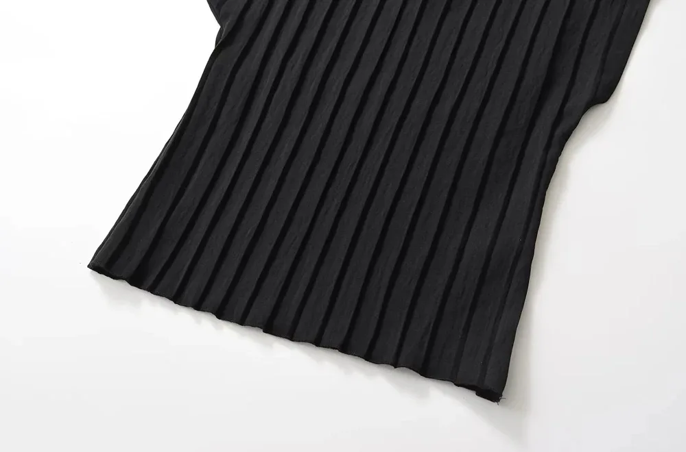 Pleated Asymmetric Halter Tank Tops and Straight Pants for Women Female Two Piece Sets