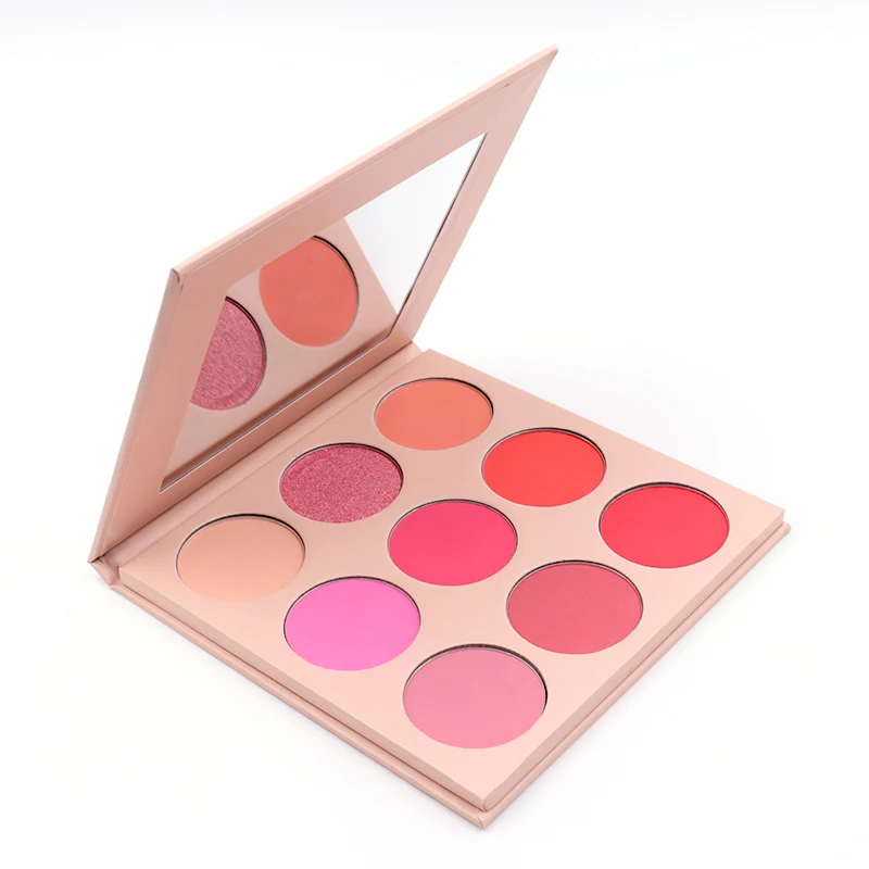 9 Colors Makeup Factory Cosmetics High Pigment Vegan Beauty Powder Blush Palette
