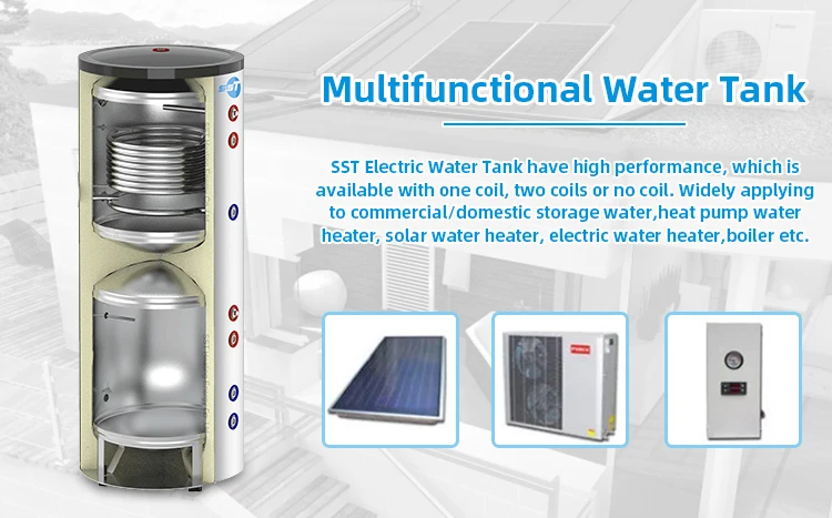 SST energy shortage alternative water boiler tank renewable energy resources 180L 220L 260L 320L multifunction heat water tank