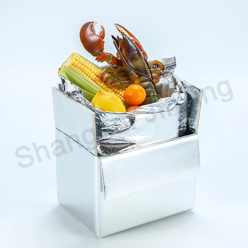 Алюминиевая фольгированная Изолированная картонная коробка для холодного хранения с гелевым льдом и изоляционной подкладкой