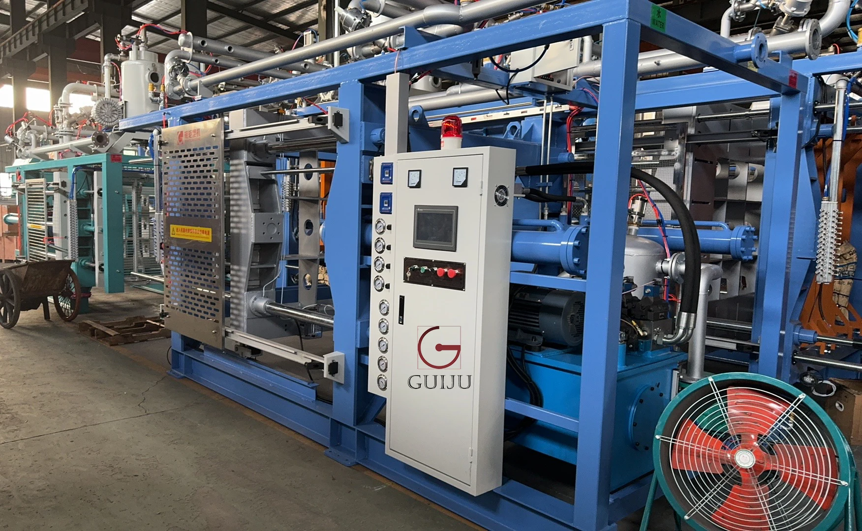 GUIJU New Automatic EPS Foam Box Production Line with Polystyrene Fish Box Making Machine With Hydraulic