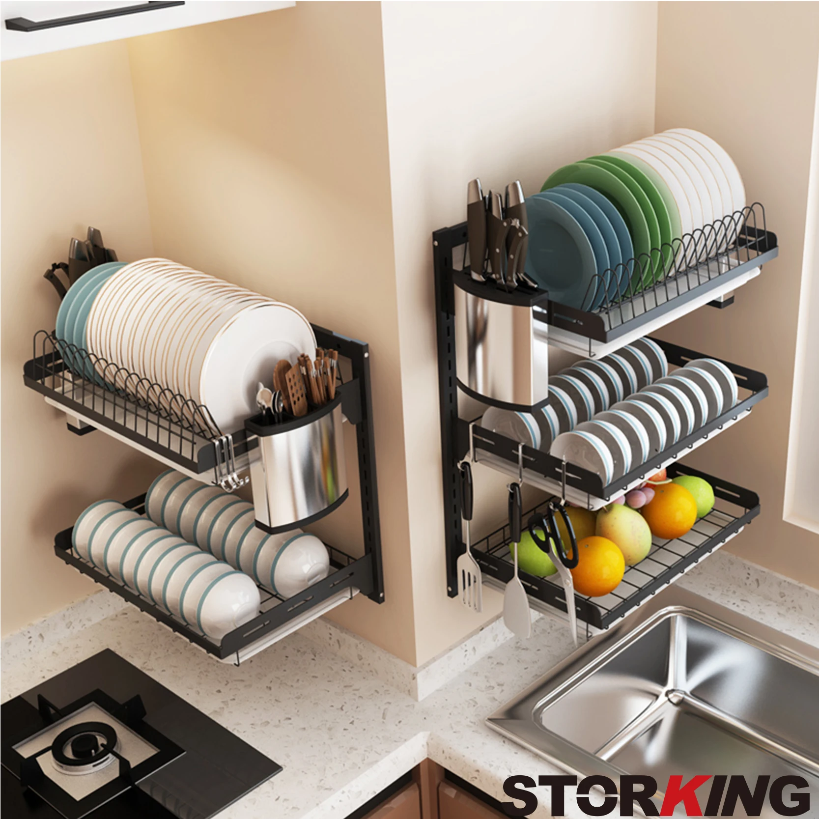 Wall Mount Stainless Steel Dish Rack